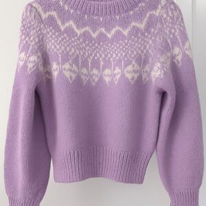 Soft Lavender Fair Isle Sweater